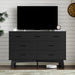 Dresser for Bedroom with 7-Drawer, 47.2" Wide Modern Chest of Drawers with Metal Handles, X-Shape Base & Adjustable Center Leg, Anti-Tip Closet Organizers and Storage