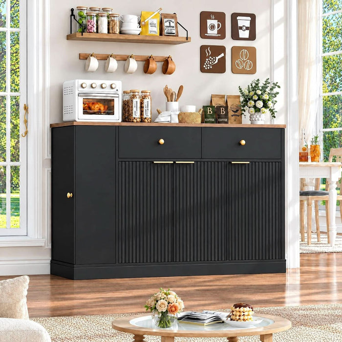 Kitchen Buffet Cabinet, Coffee Bar Cabinet, Black
