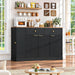 Kitchen Buffet Cabinet, Coffee Bar Cabinet, Black