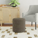 Upholstered round Ottoman (No Lid, Seat Only) |  Home Décor | round Pouf Foot Rest – Dark Brown Boucle