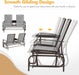 2-Seat Outdoor Glider with Center Table, Patio Rocking Loveseat with Breathable Mesh Sturdy Metal Frame for Garden Pool Lawn