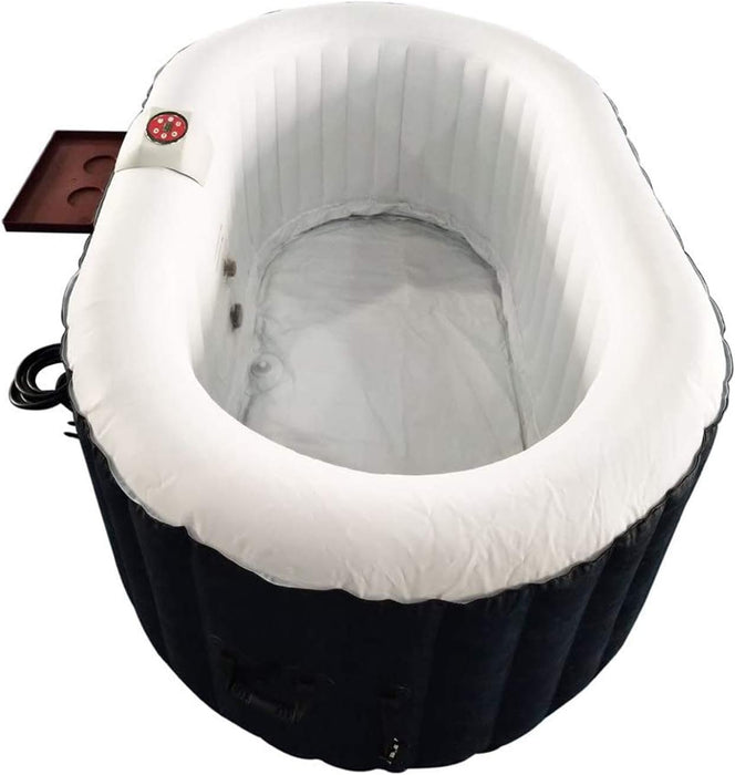 Inflatable Hot Tub Spa | Personal High Powered Jetted Bubble | 145 Gallon | Black and White