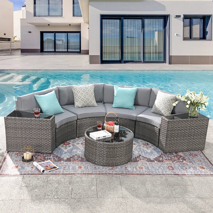 Rasmus 7 Piece Rattan Sofa Seating Group with Cushions