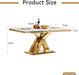 Faux Marble Dining Table, Modern Faux Marble Dining Room Table 70" with X Shape Stainless Steel Pedestal for Kitchen & Dining Room