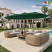 15FT Double Sided Patio Umbrella with Base Included Large Outdoor Market Umbrella with Crank Handle, UV Resistant Canopy, Sturdy Frame for Garden, Poolside, Deck, Forest Green