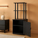 Turn-N-Tube Tall TV Entertainment Side Table Display Rack with Storage Cabinet, 2-Tier, Blackwood/Black