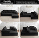 Black 92.5 Inch Modular Sectional Sofa Convertible