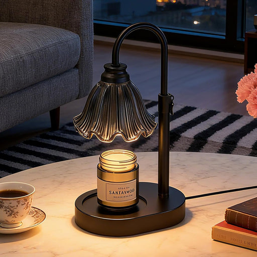 Candle Warmer Lamp with Timer & Dimmable 4-Level Brightness - Adjustable Height,For New Home Bedroom, Gifts for Women(Black 2)