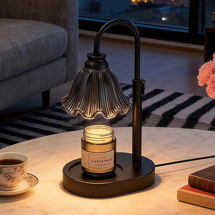 Candle Warmer Lamp with Timer & Dimmable 4-Level Brightness - Adjustable Height,For New Home Bedroom, Gifts for Women(Black 2)