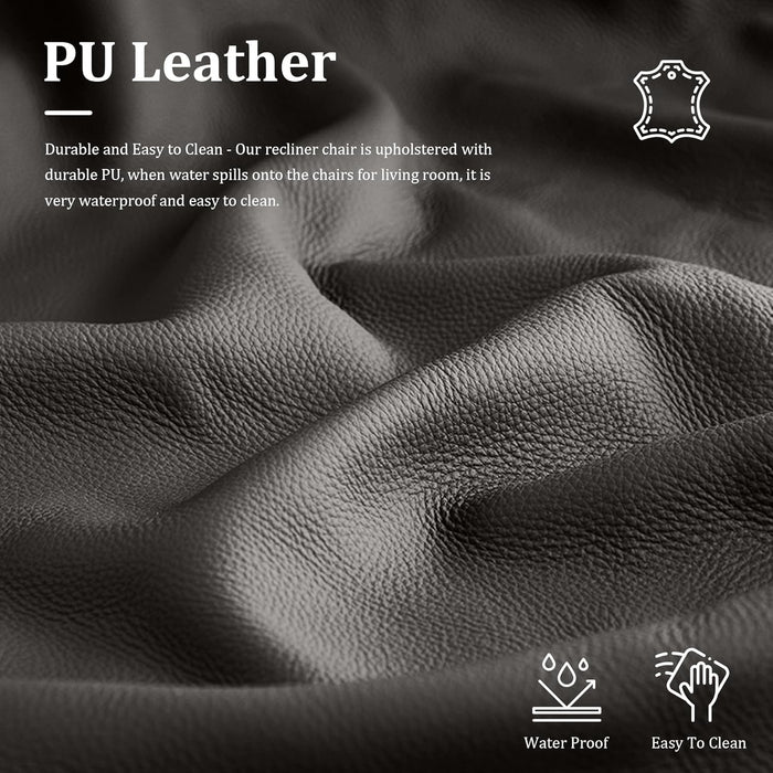 Leather Reclining Sofa Set,Home Theater Seating with Center Console,Flipped Middle Backrest,3 Seater for Living Room,Office,Home Theater,Rv (Grey)