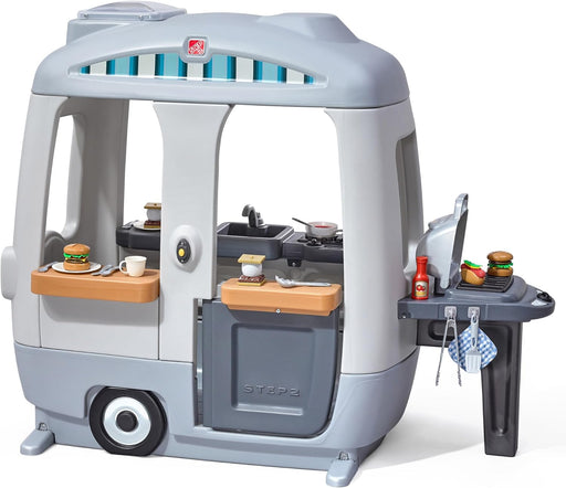 Adventure Camper Kids Playhouse, Indoor/Outdoor Playset with Kitchenette, Interactive Doorbell Sounds, 52-Piece Toy Accessories, Durable Plastic, for Toddlers 2+ Years