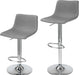 Bar Stools Modern PU Leather, Bar Stools Set of 2 Counter Height, Swivel Barstools with Footrest and L Shape Back, Height Adjustable Modern Bar Chairs for Kitchen, Grey