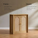 Rattan Arched Door Sideboard Buffet Cabinet, Natural Oak