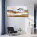 Textured Golden Mountain Wall Art 48"X24", Hand-Painted Heavy Impasto Textured Brushstrokes Wall Decor, Richly Layered Contemporary Artwork for Living Room Home Hallway Office Bedroom Decor