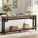 70.9" Long Console Table, 2-Tier Long Narrow Console Table behind Couch for Display with Central Support Frame, Industrial Long Entryway Table for Entryway and Living Room