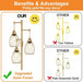 Dimmable Floor Lamp, Industrial Floor Lamps for Living Room, Gold Tree Lamp Standing Lamp Tall Lamps with 3 Elegant Teardrop Cage Head & 800 Lumens LED Bulbs for Living Room Bedroom Office Dining Room