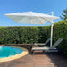 Cantilever Patio Umbrella 10' X 10' White Aluminum Frame, White
