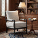 Linen Fabric Spindle Accent Chair with Wood Frame,