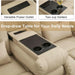 Loveseat Recliner Sofa with Massage and Heat, Power Reclining Loveseat Sofa RV Couch with Console, Home Theater Seating with LED Lights, Bluetooth Speakers, USB, Outlets, Leathaire, Beige
