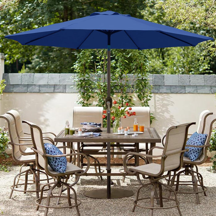 9' Outdoor Patio Umbrella, Outdoor Table Umbrella, Yard Umbrella, Market Umbrella with 8 Sturdy Ribs, Push Button Tilt and Crank