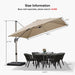 Patio Umbrella 10' X 10' Wind Resistant 5 Tilt Positions Beige
