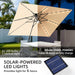9X9 FT Cantilever Offset Patio Umbrella with Lights & Base
