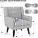 Mid Century Upholstered Linen Accent Armchair Grey