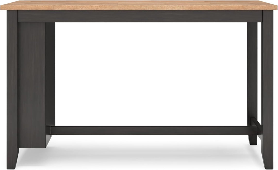 Gesthaven Contemporary Counter Height Dining Table with 3 Shelves and Trestle Base, Light Brown & Dark Brown