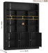 70.9" Bookcase Tall Bookshelf with Doors, Triple Wide Bookshelves