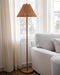 61-Inch-Tall RichBrown Floor Lamp With Rattan Shade