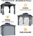 9.5X9.5Ft Outdoor Hardtop Gazebo with Double Roof - Aluminum Heavy-Duty Steel Top Gazebo with Breathable Netting & Privacy Curtain for Patio, Porch, Garden, Lawn, Deck, Backyard
