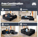 106 Inch Black Corduroy Upholstered Sectional Sofa