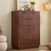 Walnut Dresser with 6 Drawers, 44.4" Tall Modern Chest of Drawers with Thickened Curved Profile Design, Wooden Dresser Organizer for Bedroom, Living Room, Hallway
