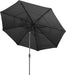 11' round Crank Lift, Collar Tilt, Aluminum Pole, Fiberglass Rib Patio Umbrella, Black Finish, Black