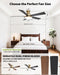 52 Inch Low Profile Gold Ceiling Fan with Lights, Modern Black and Gold Ceiling Fans with Remote/App for Indoor Bedroom, Flush Mount, 12.2'' Large 3CCT LED Light Panel, 6-Speed Quiet DC Motor