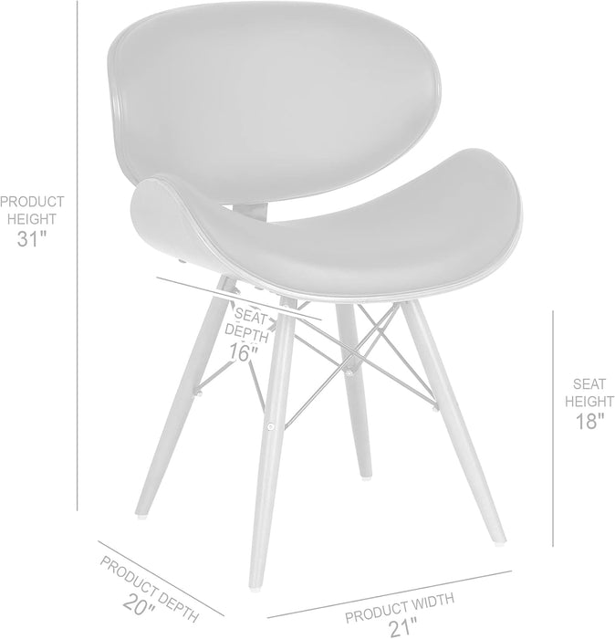 Cassie Dining Chair in Grey Faux Leather and Walnut Wood Finish, Gray/Walnut Finish, 20D X 21W X 31H In