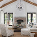 21 Inch Farmhouse Distressed White Wood Chandelier
