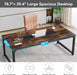 Modern Computer Desk, 78.7 X 39.4 Inch X Large Executive Office Desk Computer Table Study Writing Desk Workstation for Home Office,Rustic/Black