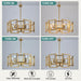 Gold GeometricMetal Pendant Chandelier 5 Light Fixture