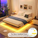 Floating Bed Frame Queen Size with Smart LED Lights & Charging Station
