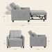 Recliner Chair,  Convertible Futon Sofa Bed with Pull Out Couch for Living Room, Bedroom, Light Gray