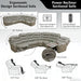 Breathing Leather Reclining Sofa Set,Power Recliner Sectional Couch with LED Light,Modern Living Room Furniture Set,Reclining Sectional Couch Set with USB Port/Storage for Home/Home Theater