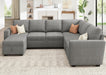 Modular Sectional Sleeper Sofa U-Shaped, Warm Grey