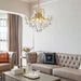 Golden Crystal Chandeliers 4 Light Dining Fixtures