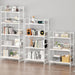 Vintage Multifunctional Folding Bookshelf, No-Assembly Plant Stand Storage Rack Shelves for Home Office (All White, 4-Tier)