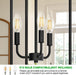 Chandelier Pendant Light Fixture, 3 Light Farmhouse Black Chandelier Pendant Lighting，Open Frame Hanging Light Fixture for Dining Room Foyer Entrance Kitchen Island
