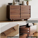 6 Drawer Walnut Dresser for Bedroom, 47" Wide Mid Century Modern Dresser