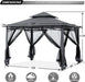 Gazebos for Patios 10X12 - Outdoor Steel Frame Gazebo with Mosquito Netting for Lawn Backyard Garden Deck (Dark Gray)