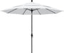 11' round Crank Lift, Collar Tilt, Aluminum Pole, Fiberglass Rib Patio Umbrella, Black Finish, White