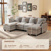 106-Inch U-Shaped Modular Sectional Sofa with Ottoman, Grey Chenille